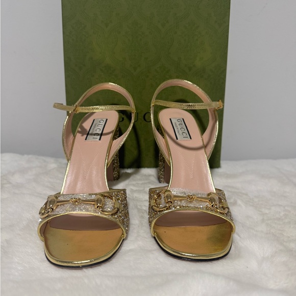 Gucci Women's Glittering Gold Heels - Picture 2 of 7
